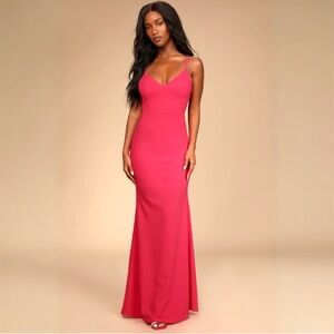 Lulu's Vibrant Pink Maxi Dress